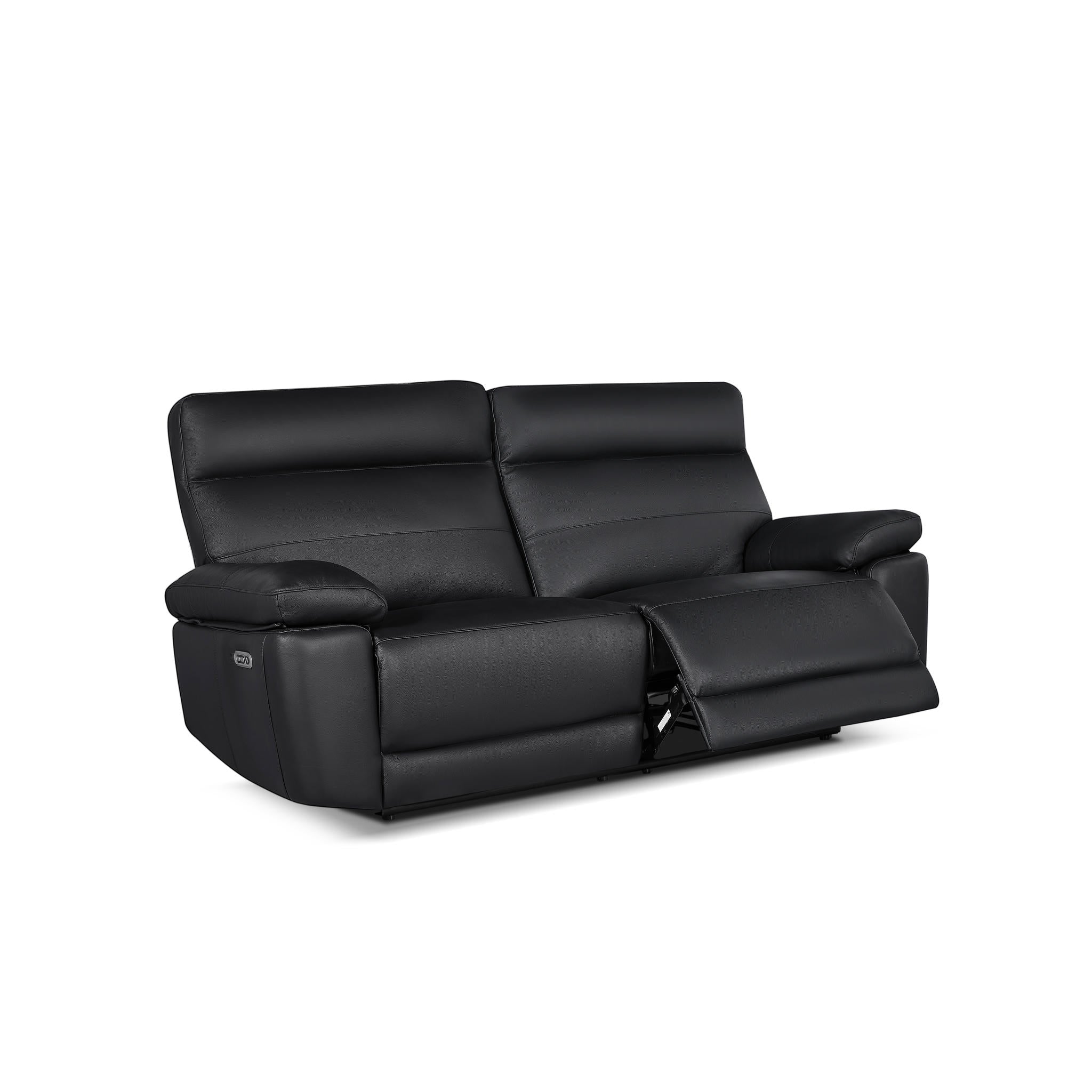 3-Sitzer Ledersofa - Echtleder Schwarz Sao Paulo - FURNHOUSE