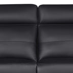Rückseite und Rückenlehne, 2-Sitzer Ledersofa Sao Paulo Schwarz