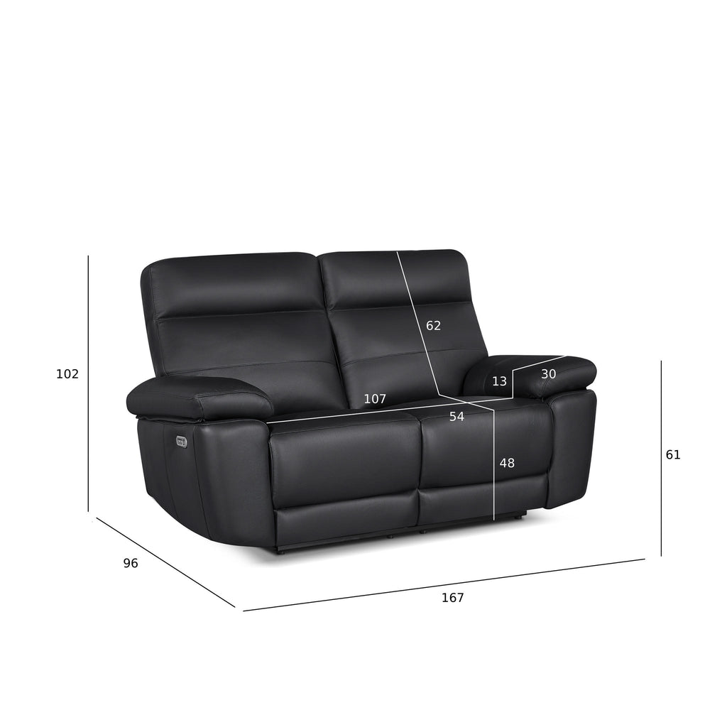 2-Sitzer Ledersofa - Echtleder Schwarz Sao Paulo - FURNHOUSE