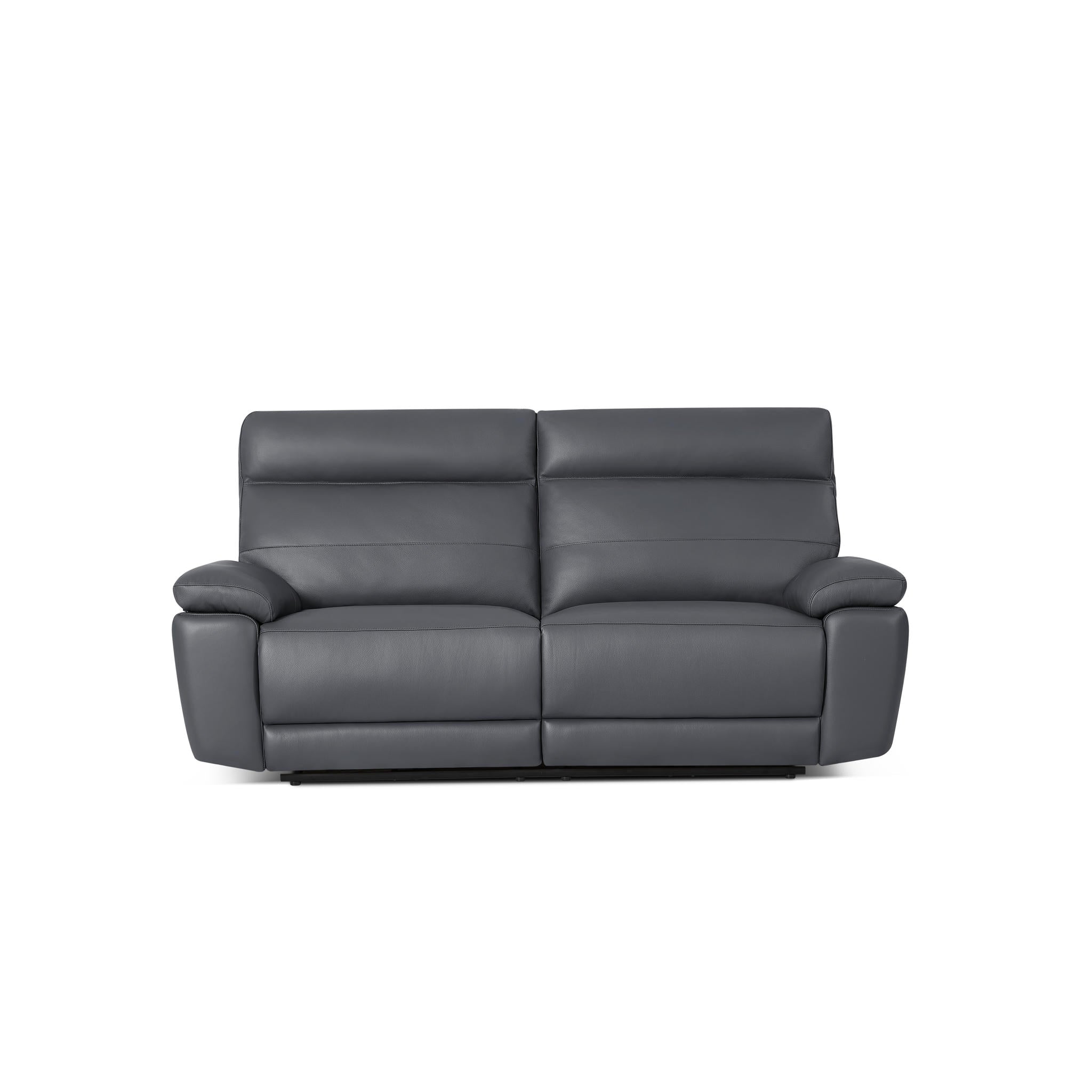 3-Sitzer Ledersofa - Echtleder Grau Sao Paulo - FURNHOUSE