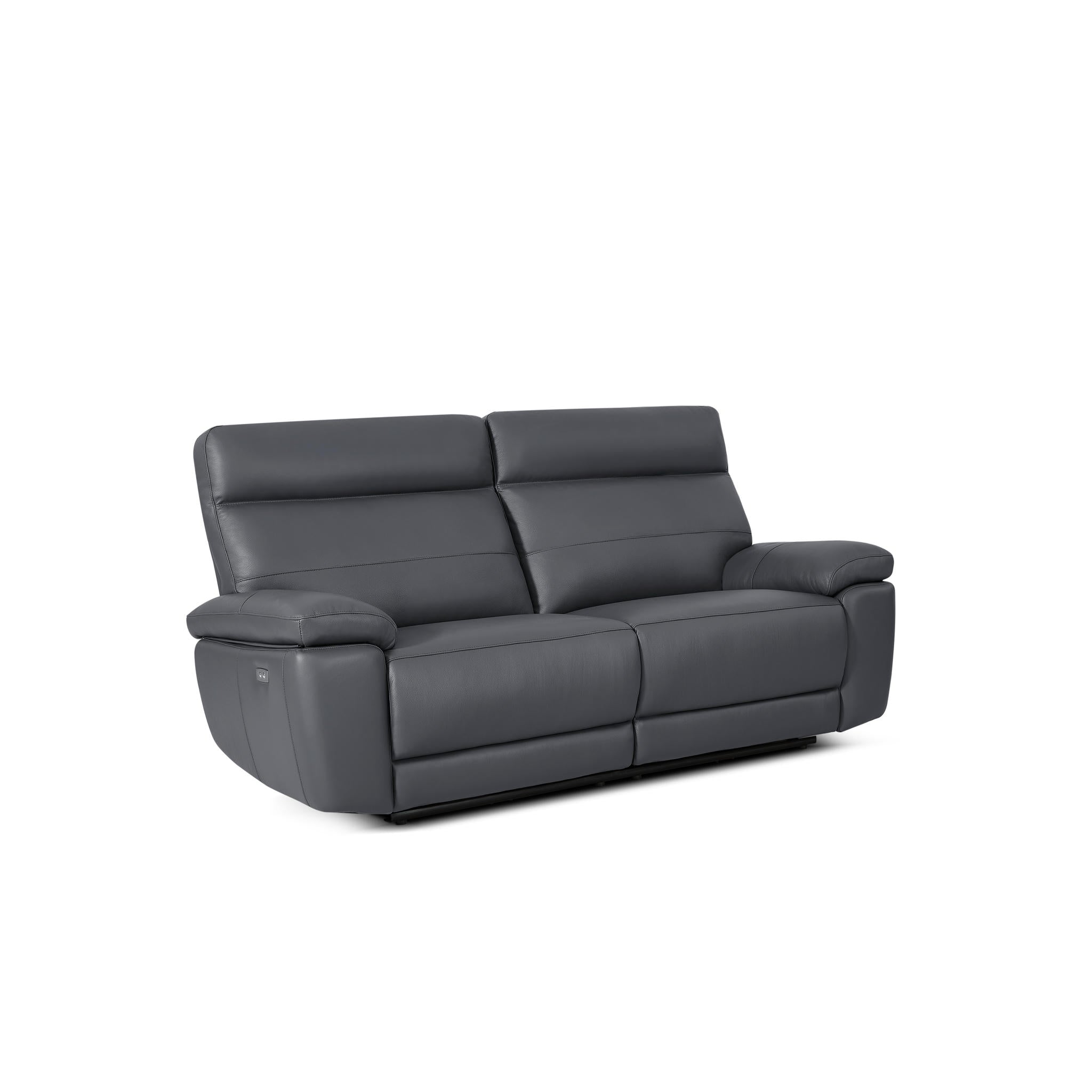 3-Sitzer Ledersofa - Echtleder Grau Sao Paulo - FURNHOUSE