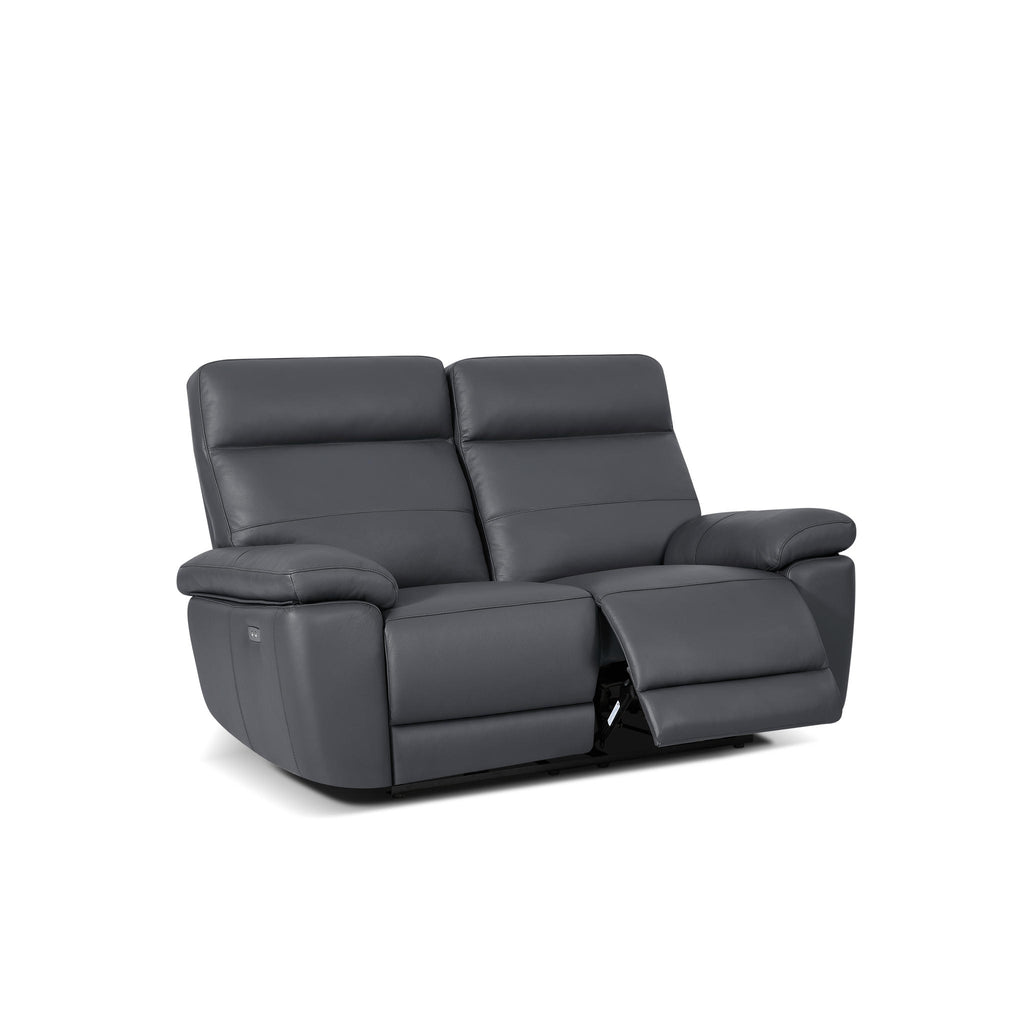2-Sitzer Ledersofa - Echtleder Grau Sao Paulo - FURNHOUSE