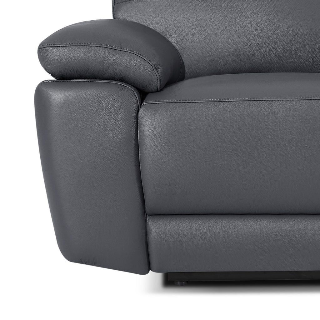 2-Sitzer Ledersofa - Echtleder Grau Sao Paulo - FURNHOUSE