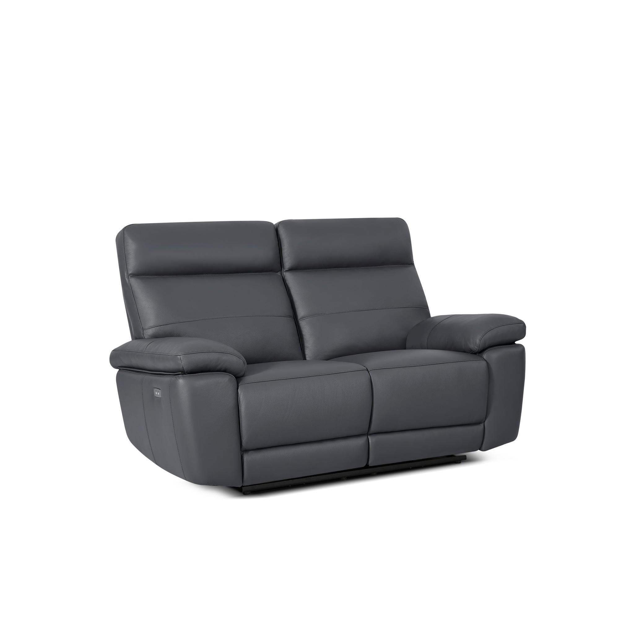 2-Sitzer Ledersofa - Echtleder Grau Sao Paulo - FURNHOUSE