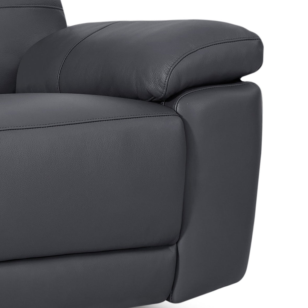 2-Sitzer Ledersofa - Echtleder Grau Sao Paulo - FURNHOUSE