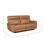 3-Sitzer Ledersofa Sao Paulo - Echtleder Cognacbraun, 207 cm - FURNHOUSE