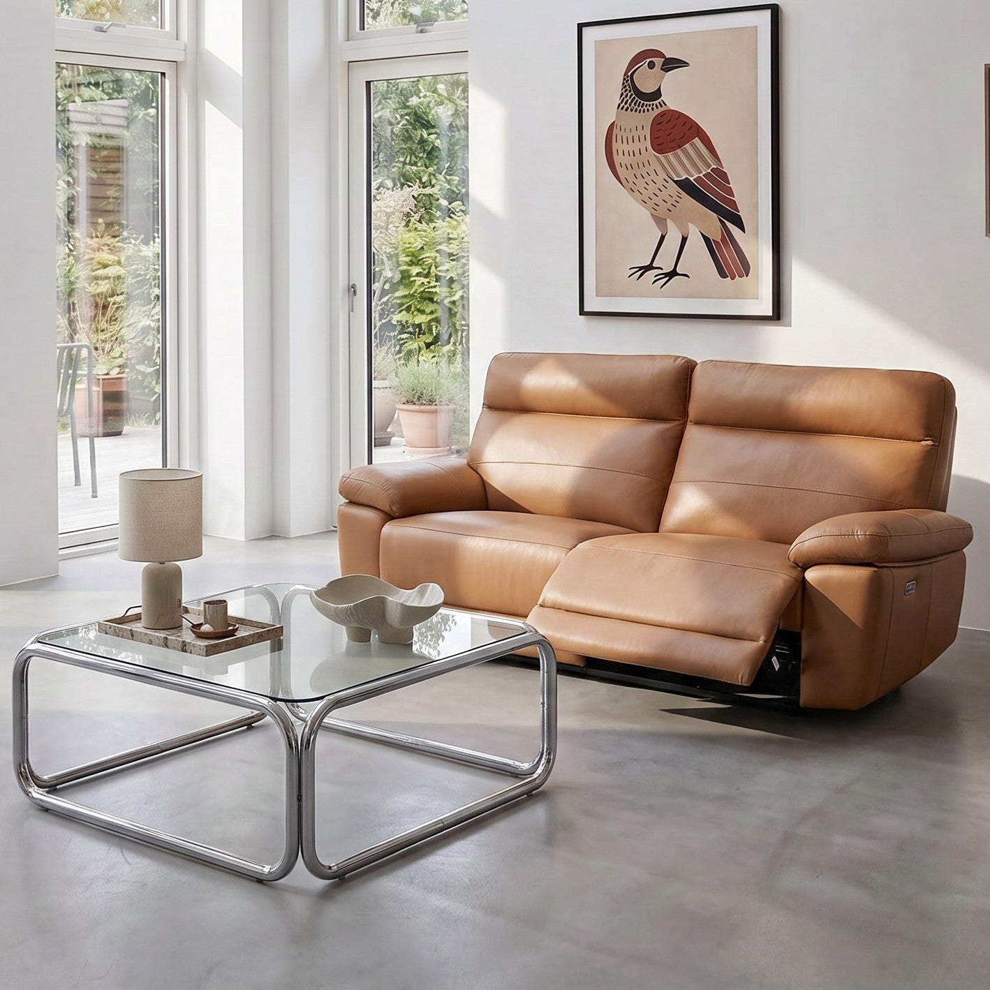 3-Sitzer Ledersofa - Echtleder Cognacbraun Sao Paulo - FURNHOUSE
