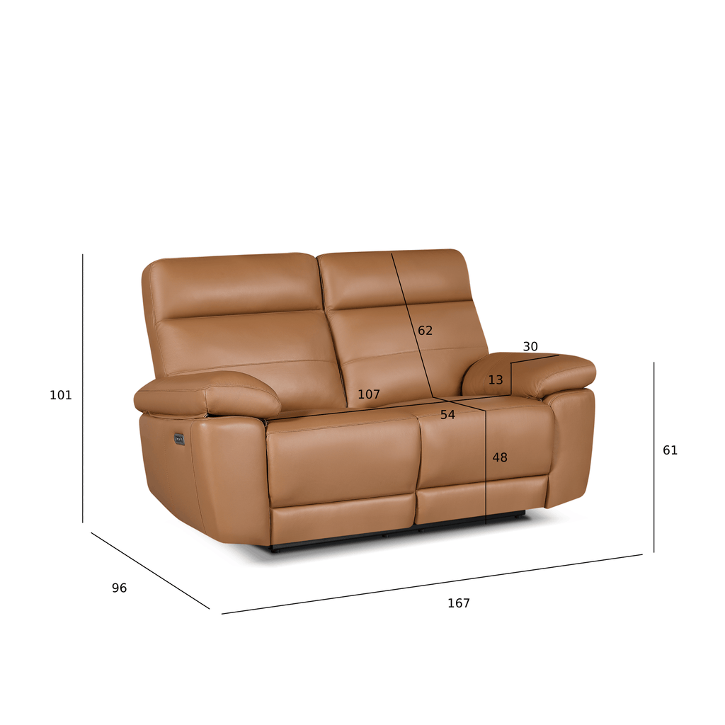 2-Sitzer Ledersofa - Echtleder Cognacbraun Sao Paulo - FURNHOUSE