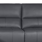 L-Form Ledersofa mit Ottomane Links Panama - Echtleder Grau, 278 cm - FURNHOUSE