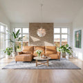 L-Form Ledersofa mit Ottomane Links - Echtleder Cognacbraun Panama - FURNHOUSE