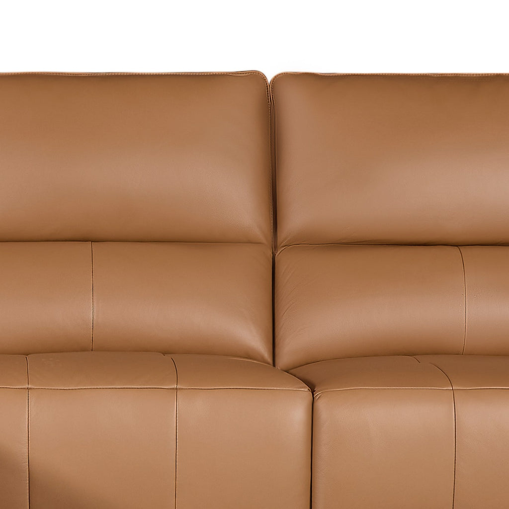 L-Form Ledersofa mit Ottomane Links - Echtleder Cognacbraun Panama - FURNHOUSE