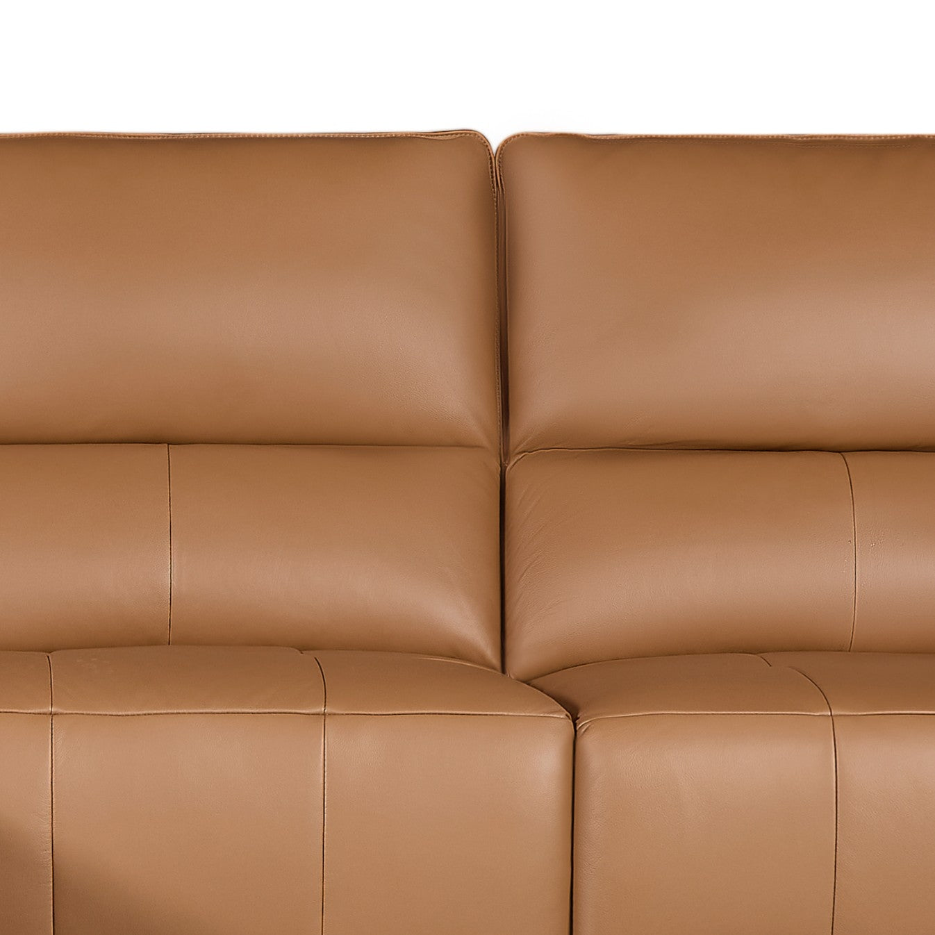 L-Form Ledersofa mit Ottomane Links - Echtleder Cognacbraun Panama - FURNHOUSE