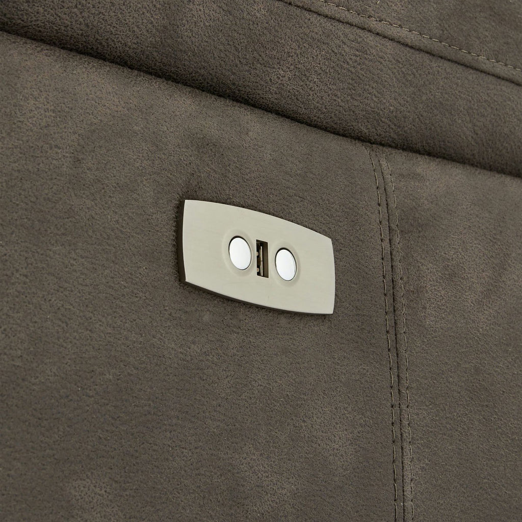 Selesta 2-Sitzer Sofa – mit Elektrische Relaxfunktion, USB - Stoffbezug Taupe Grau