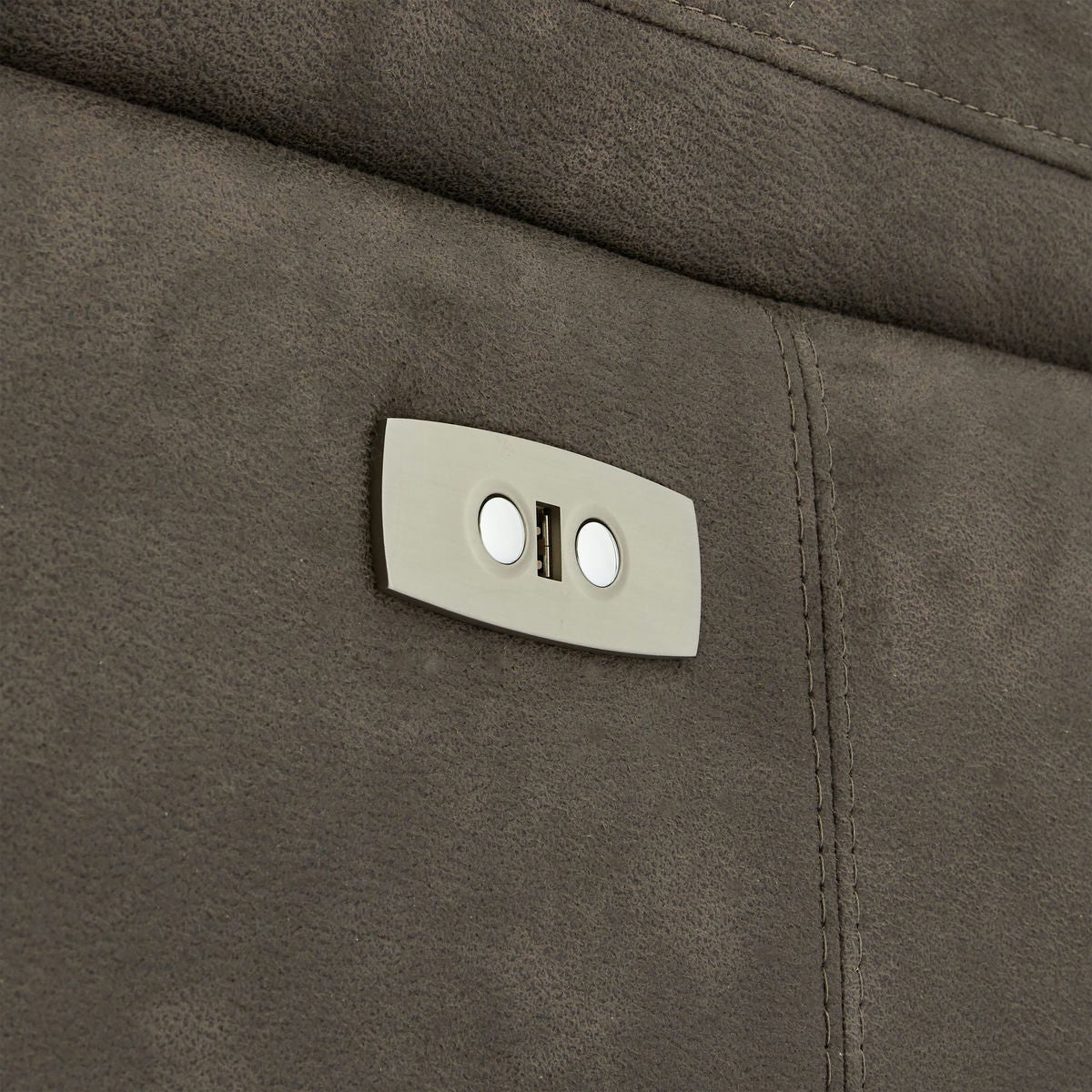 Selesta 2-Sitzer Sofa – mit Elektrische Relaxfunktion, USB - Stoffbezug Taupe Grau