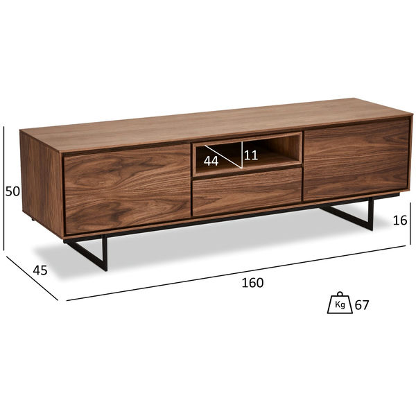 TV Lowboard Tokyo Nussbaum 160x45x50 cm - FURNHOUSE