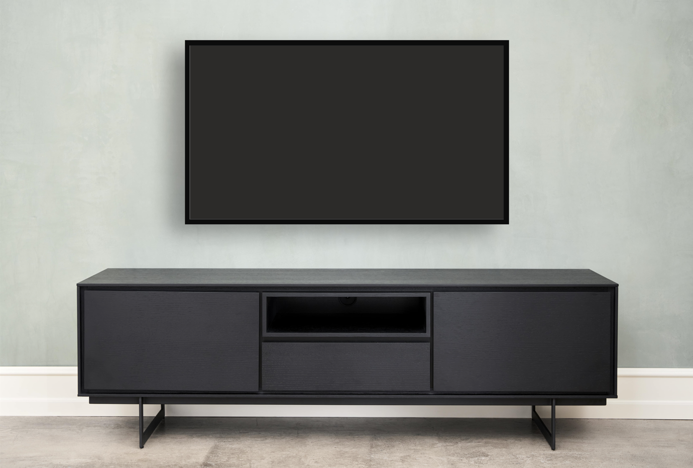 TV Lowboard Tokyo Schwarz 160x45x50 cm - FURNHOUSE