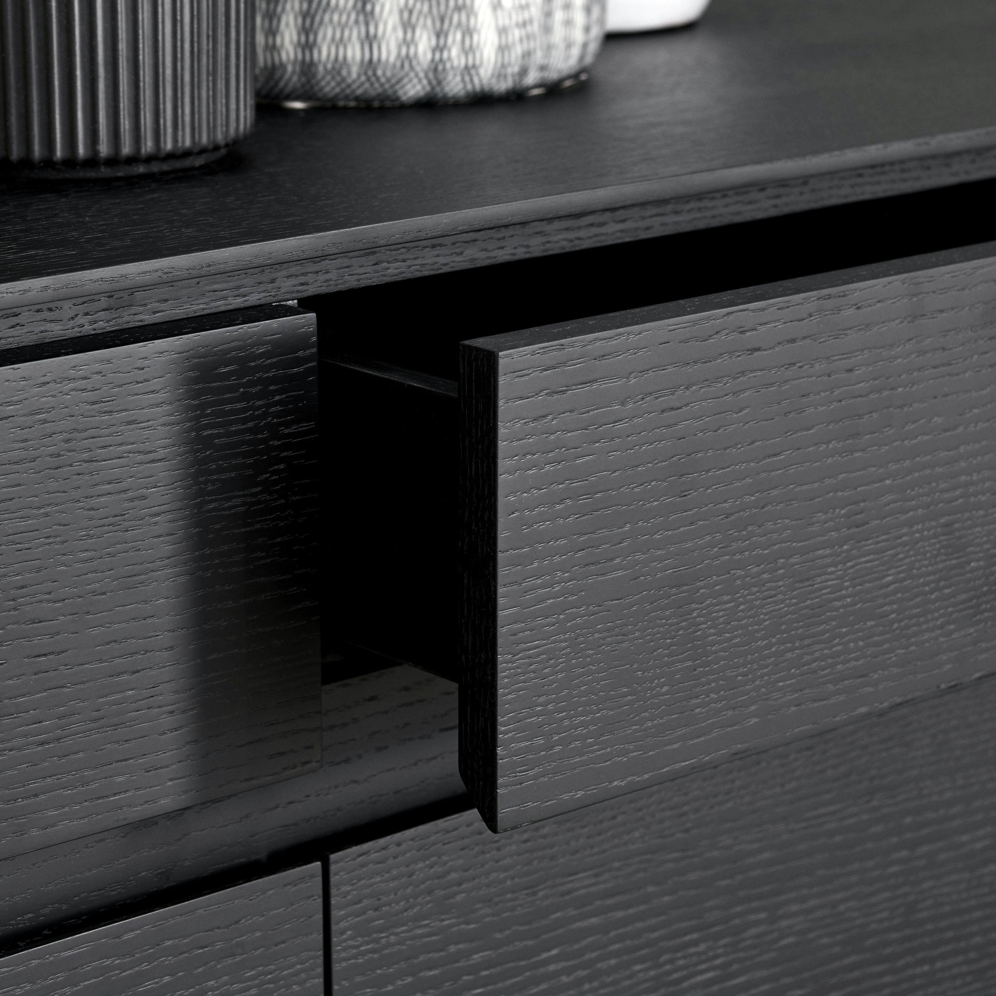 Sideboard Tokyo Schwarz 4 Türen 205x45x80 cm - FURNHOUSE