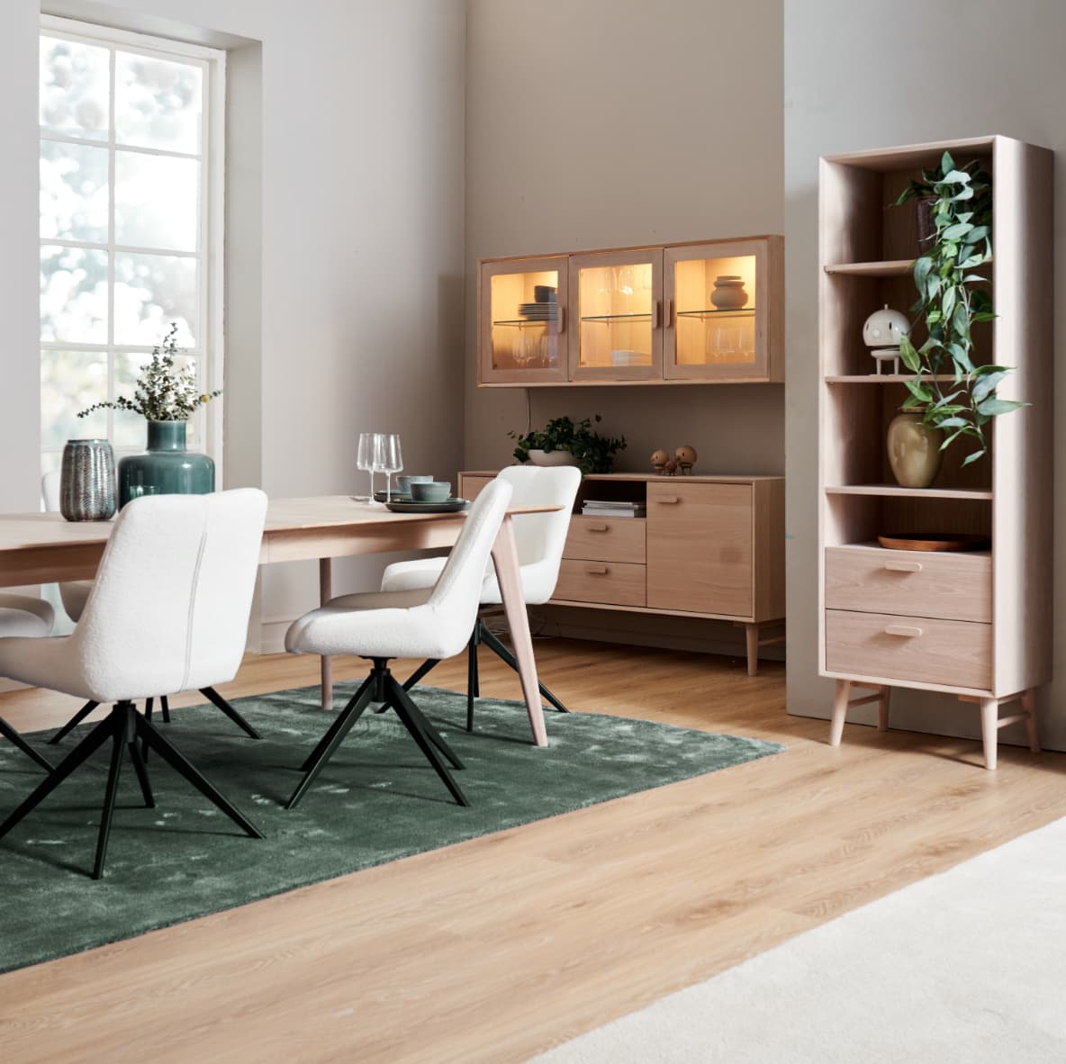 Porto Sideboard mit 3 Türen - 212 cm breit - Eiche Weiß geöltes