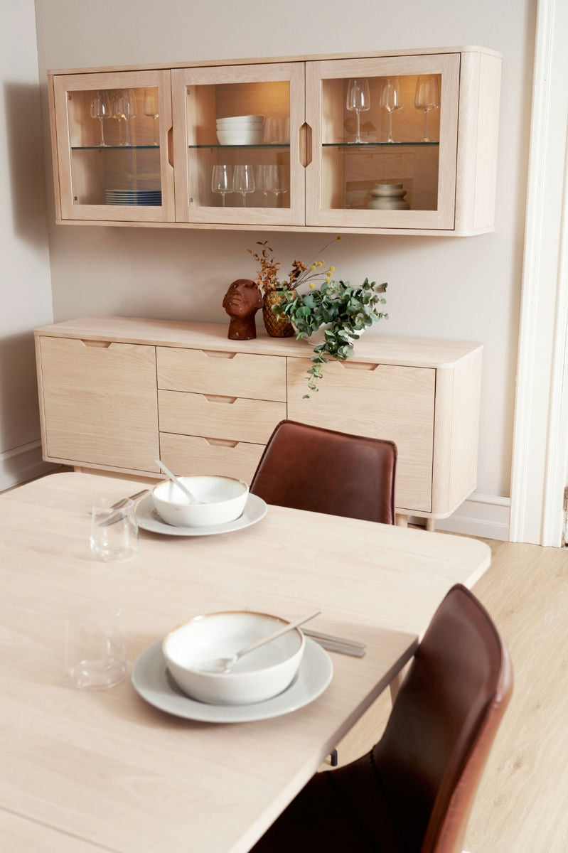 Rechteckiger Essstisch Nyborg - Inklusive 2 Ansteckplatten - Eiche massiv 200x100 cm - FURNHOUSE