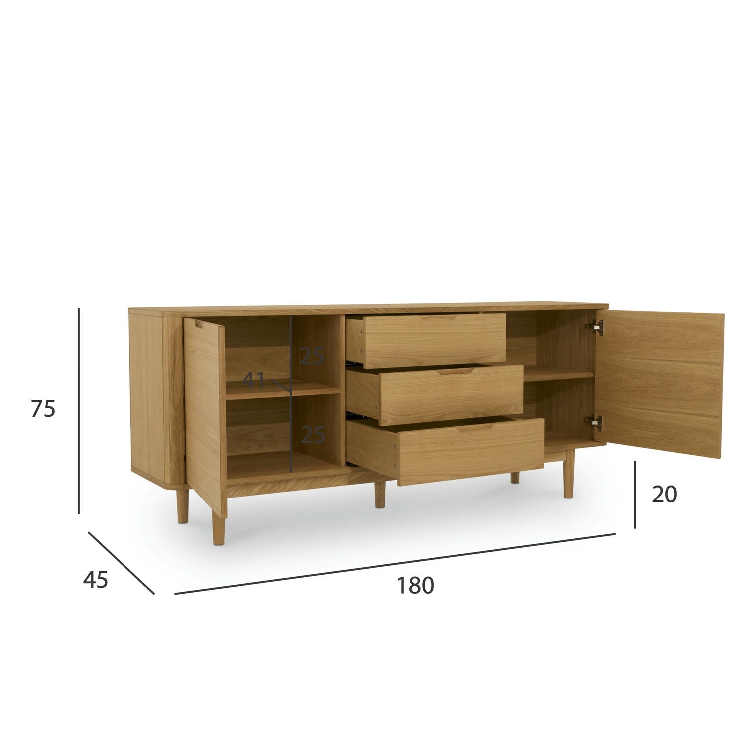 Nyborg Sideboard mit 2 Türen - 180 cm breit - Wildeiche Natur