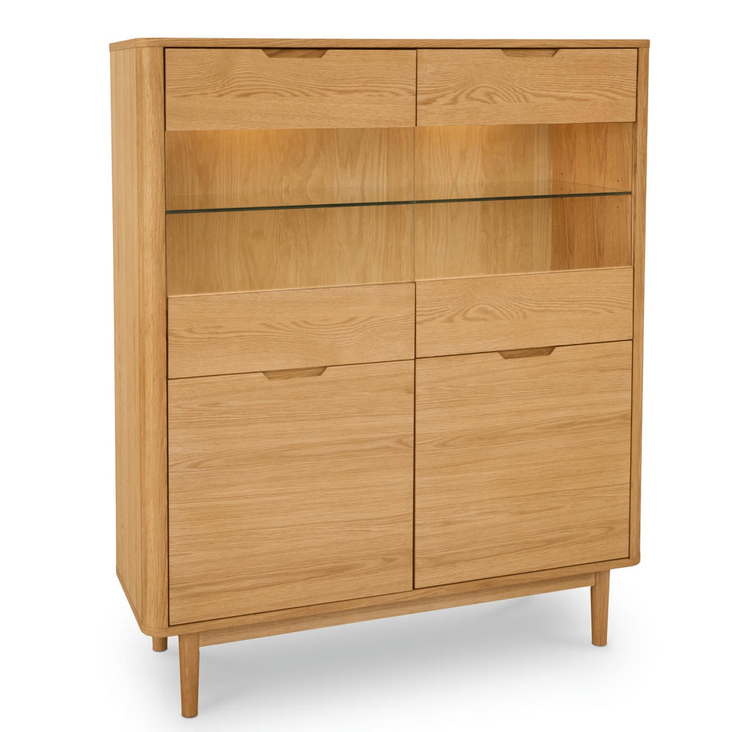Highboard Eiche massiv Nyborg 4 Türen - Natürliches Öl - FURNHOUSE