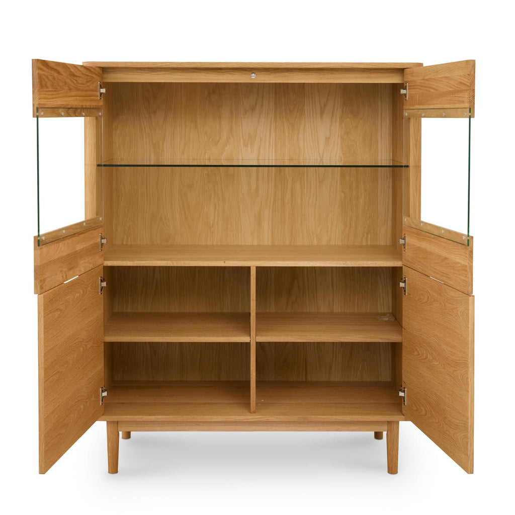 Highboard Eiche massiv Nyborg 4 Türen - Natürliches Öl - FURNHOUSE