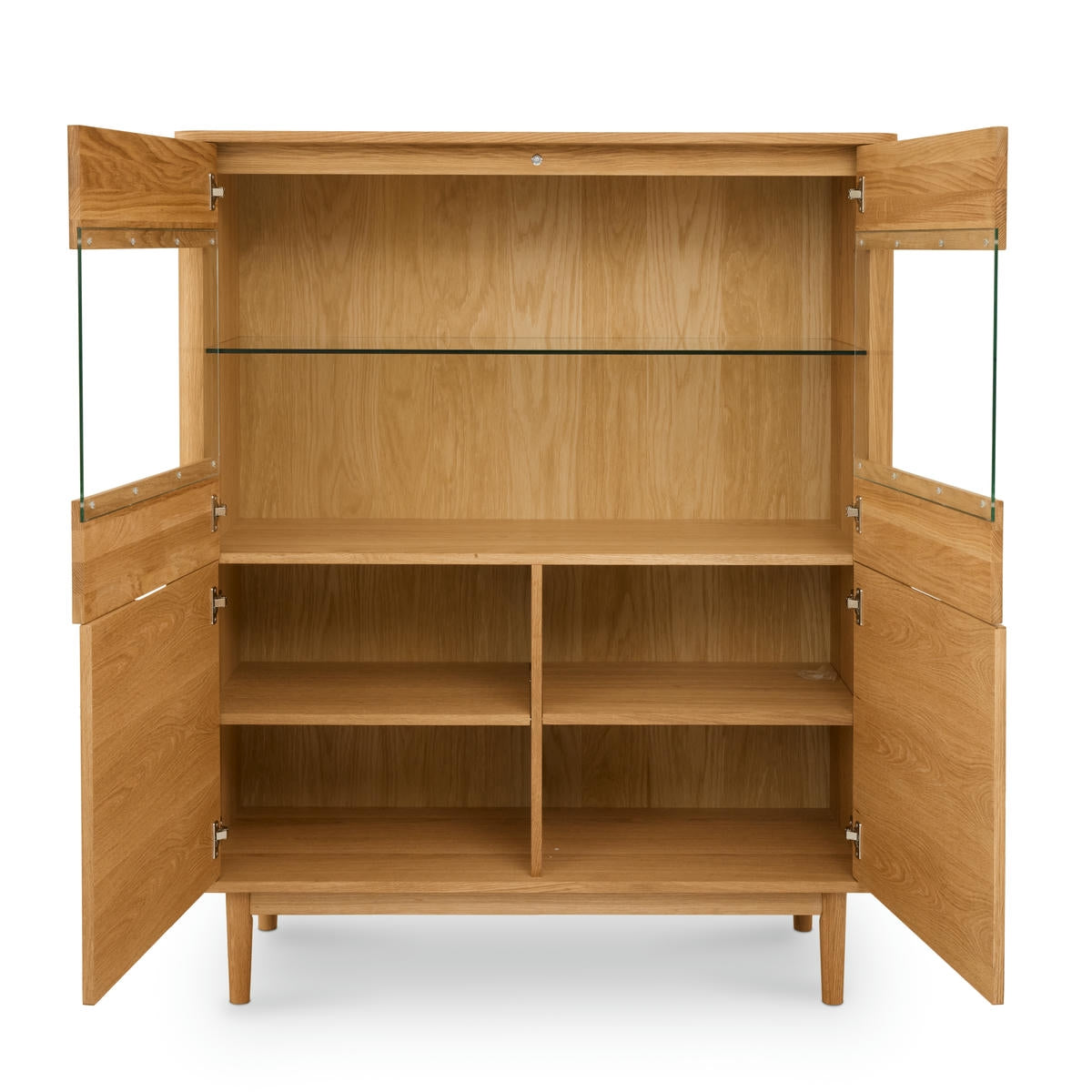 Highboard Eiche massiv Nyborg 4 Türen - Natürliches Öl - FURNHOUSE
