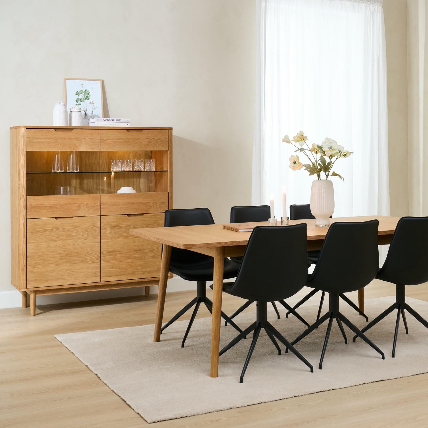 Nyborg Rechteckiger Esstisch 200x100 cm - Ausziehbar bis 300 cm - Wildeiche Natur