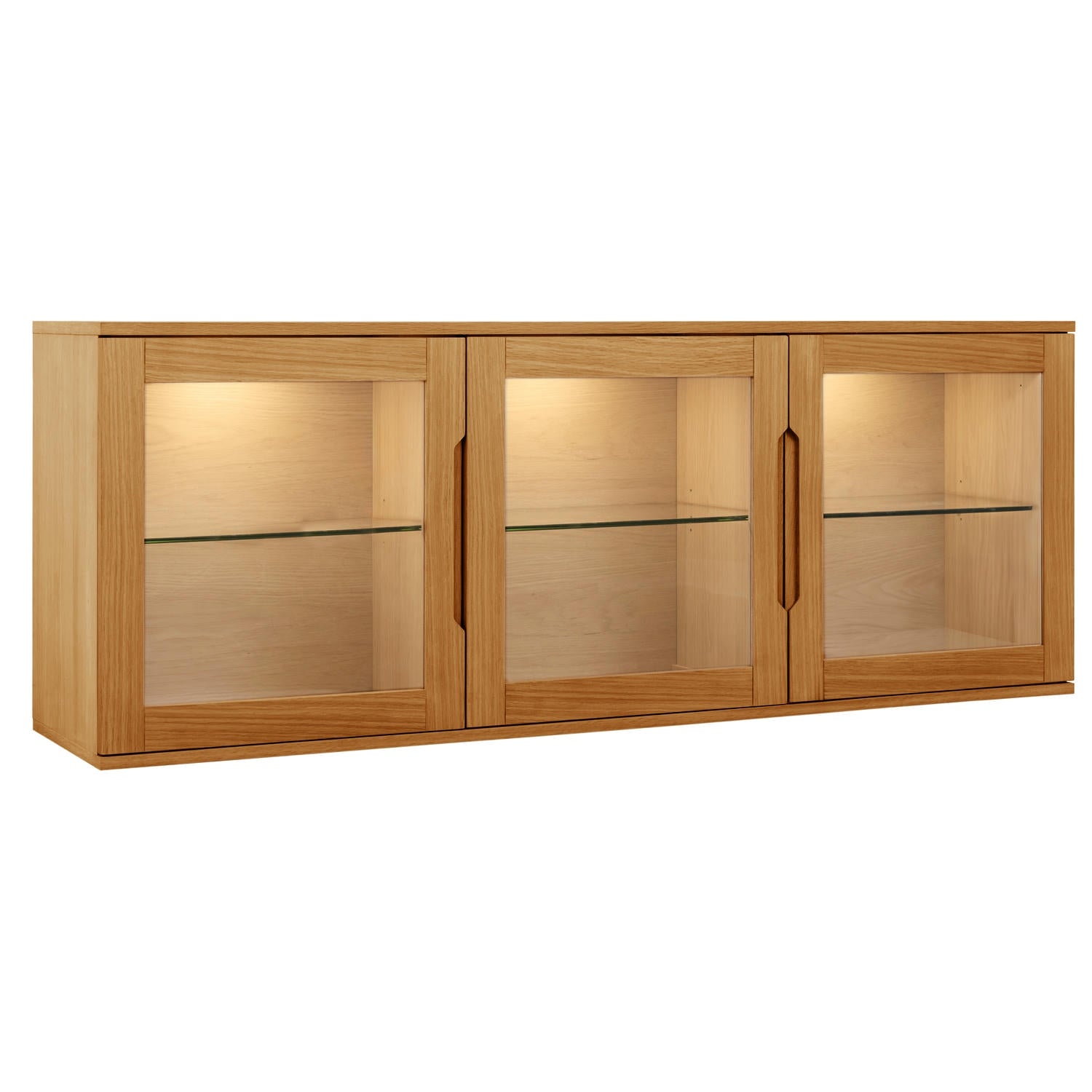 Kerteminde Wandschrank mit LED-Beleuchtung - 160 cm breit - Wildeiche Natur