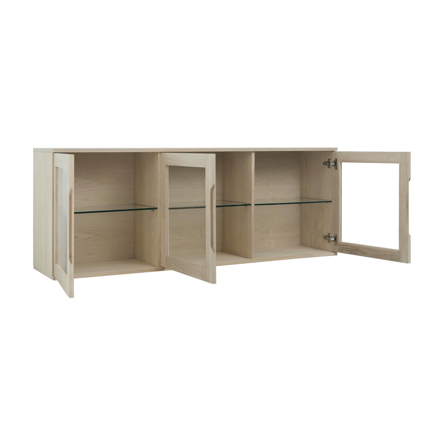 Kerteminde Wandschrank mit LED-Beleuchtung - 160 cm breit - Eiche Weiß geöltes