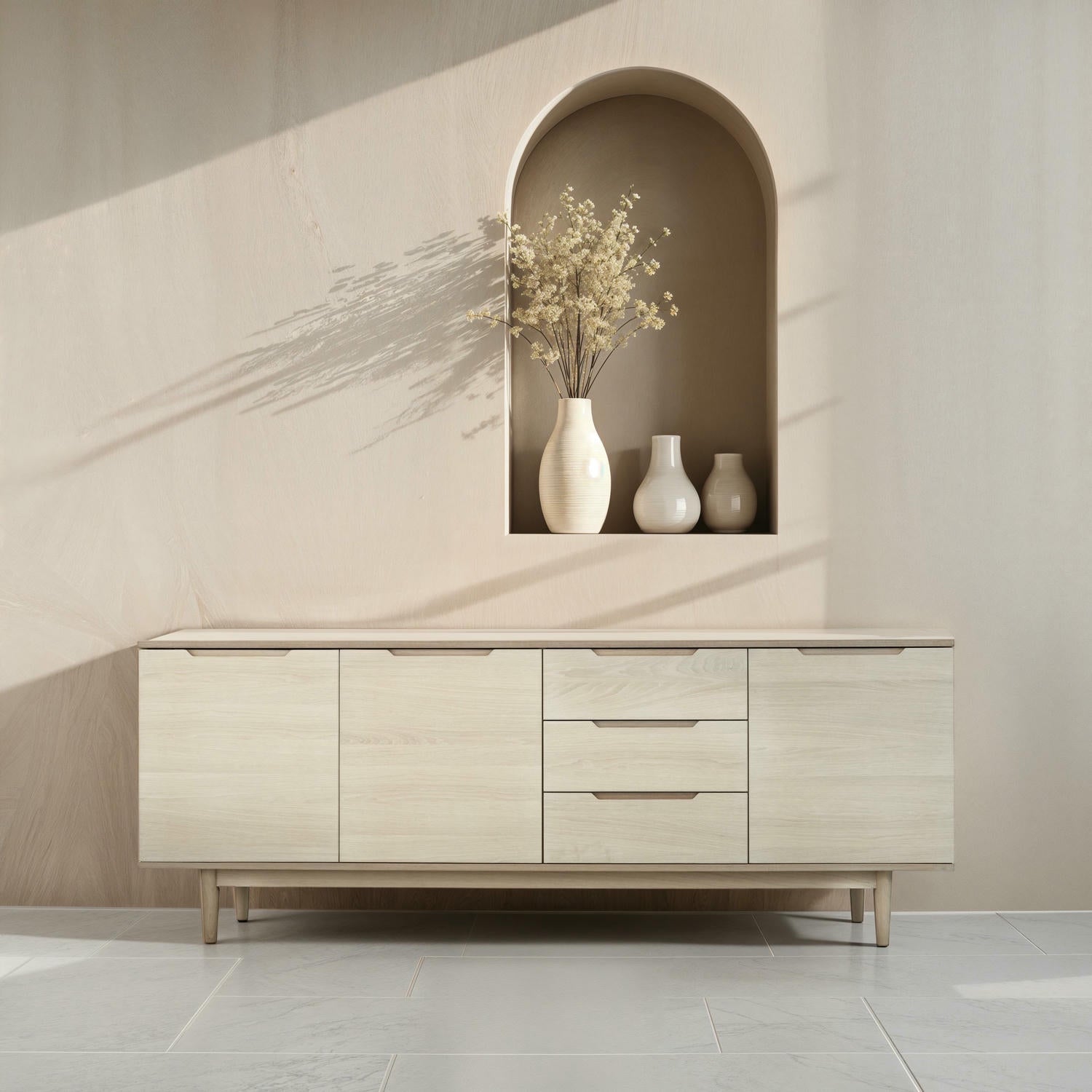 Kerteminde Sideboard mit 3 Türen - 213 cm breit - Eiche Weiß geöltes