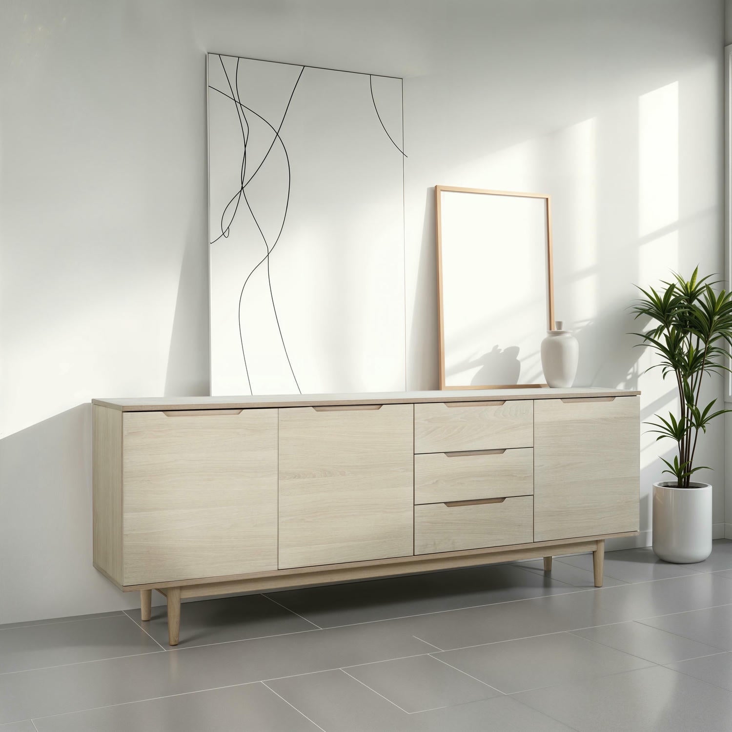 Kerteminde Sideboard mit 3 Türen - 213 cm breit - Eiche Weiß geöltes