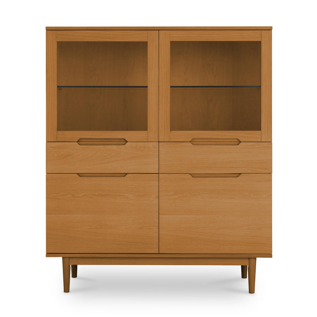 Kerteminde Highboard mit LED-Beleuchtung - 124 cm breit - Wildeiche Natur - FURNHOUSE