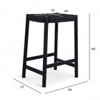 3er Set Barhocker Ida mit Geflechtsitz - Schwarz - FURNHOUSE