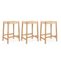 3er Set Barhocker Ida mit Geflechtsitz - Wildeiche - FURNHOUSE