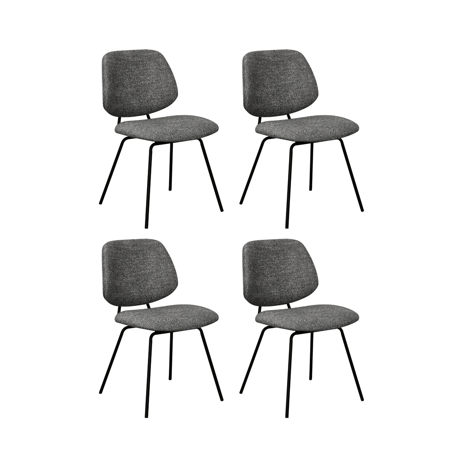 4er Set Esszimmerstühle Sofia - Grau