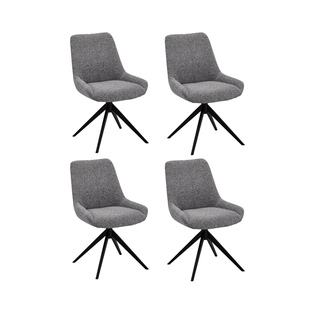 4er Set Esszimmerstühle Helena - Drehbar - Grau