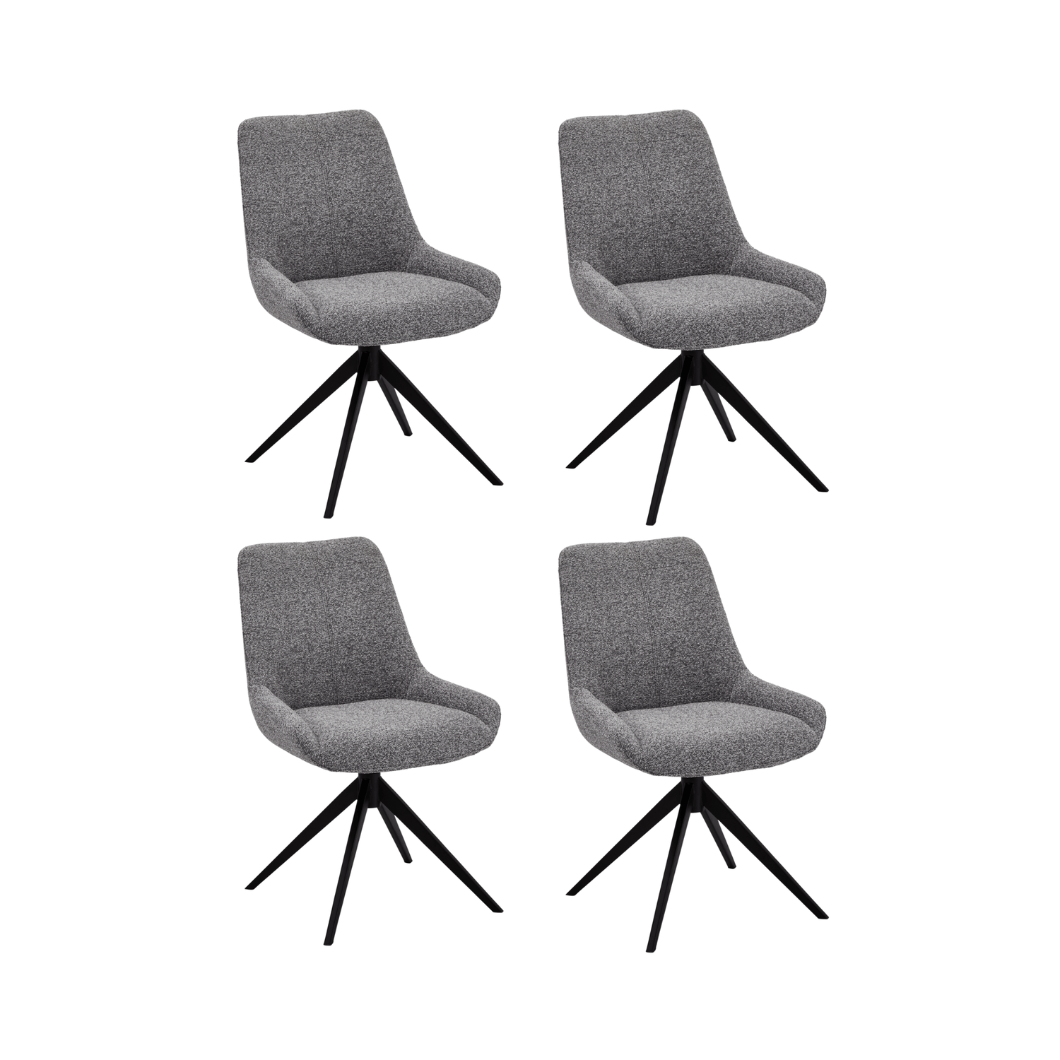 4er Set Esszimmerstühle Helena - Drehbar - Grau