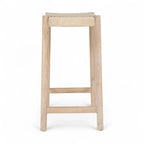 4er Set Barhocker Ida mit Geflechtsitz - Eiche bianco - FURNHOUSE