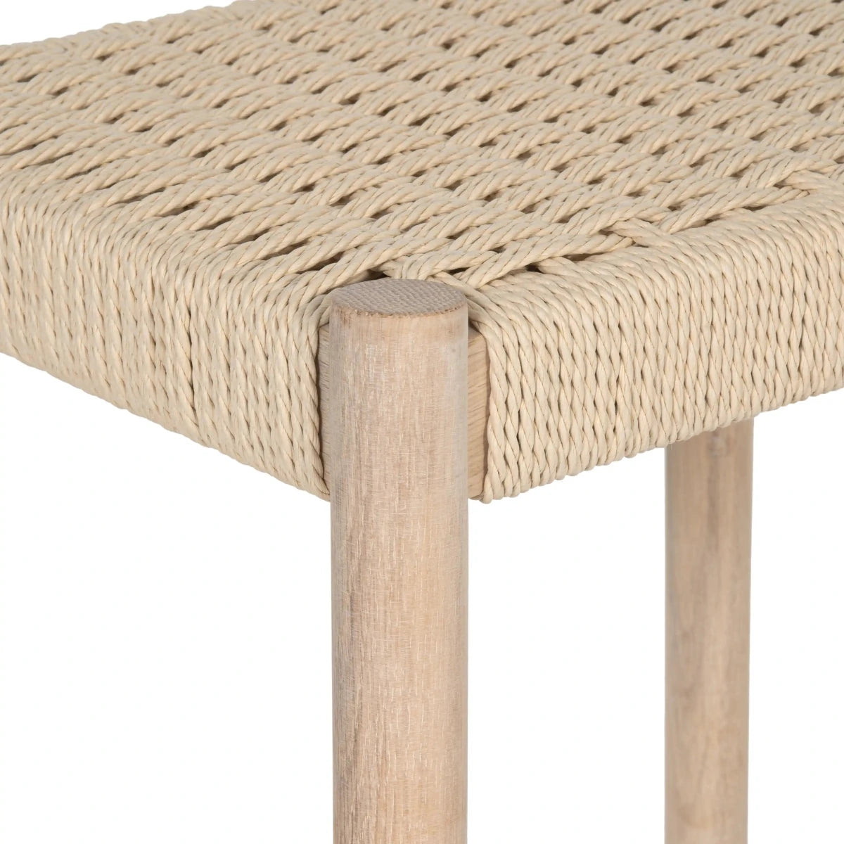 4er Set Barhocker Ida mit Geflechtsitz - Eiche bianco - FURNHOUSE