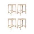 4er Set Barhocker Ida mit Geflechtsitz - Eiche bianco - FURNHOUSE