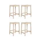 4er Set Barhocker Ida mit Geflechtsitz - Eiche bianco - FURNHOUSE