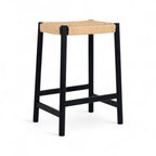 4er Set Barhocker Ida mit Geflechtsitz - Schwarz - FURNHOUSE