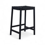 4er Set Barhocker Ida mit Geflechtsitz - Schwarz - FURNHOUSE