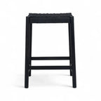 4er Set Barhocker Ida mit Geflechtsitz - Schwarz - FURNHOUSE