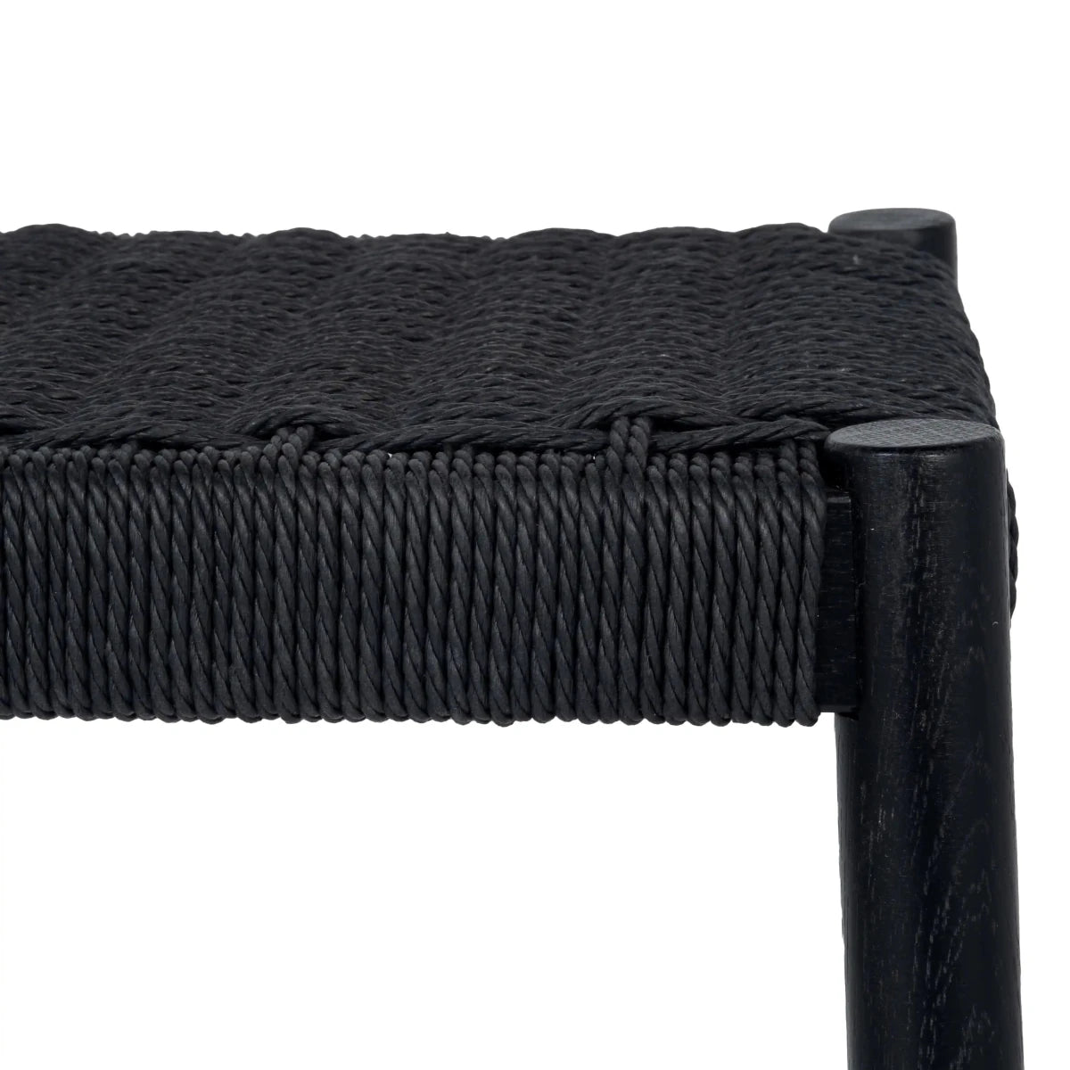 4er Set Barhocker Ida mit Geflechtsitz - Schwarz - FURNHOUSE