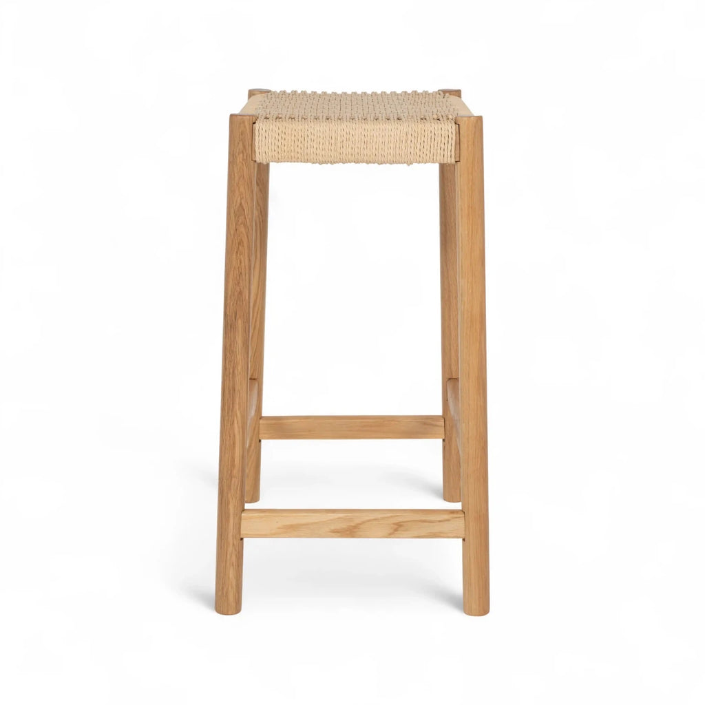 4er Set Barhocker Ida mit Geflechtsitz - Wildeiche - FURNHOUSE