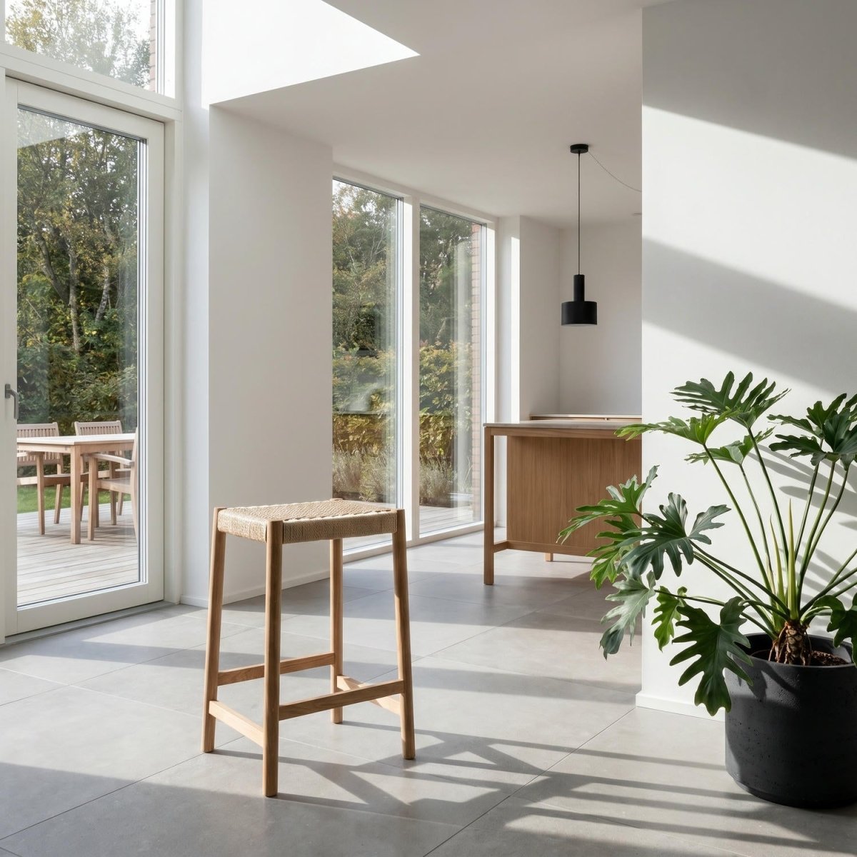 4er Set Barhocker Ida mit Geflechtsitz - Wildeiche - IBBE DESIGN - FURNHOUSE
