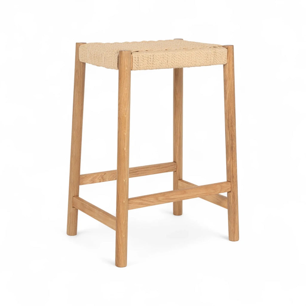 4er Set Barhocker Ida mit Geflechtsitz - Wildeiche - FURNHOUSE