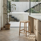 4er Set Barhocker Ida mit Geflechtsitz - Wildeiche - FURNHOUSE